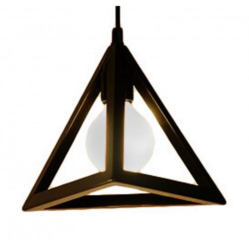 Iron Pyramid Mini Pendant Light with LED Filament Bulb