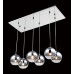 Six Tinted Glass Shades Row Pendant with LED Bulbs