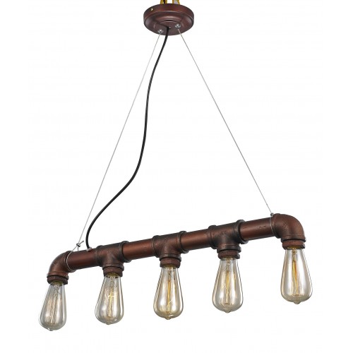 Water Pipe Row Pendant Light with LED Filament Bulbs